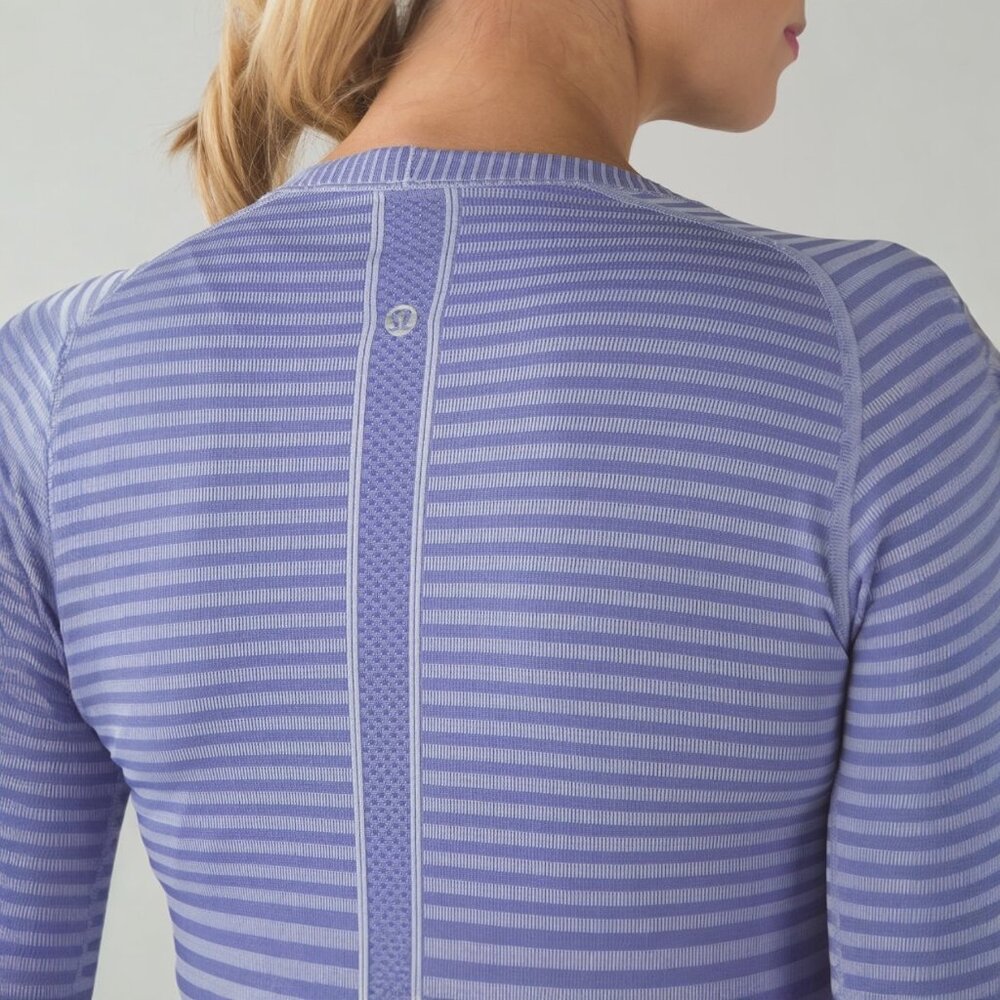 LULULEMON RUN: SWIFTLY TECH LONG SLEEVE CREW IN HEATHERED LULLABY SIZE 6 - Picture 5 of 8